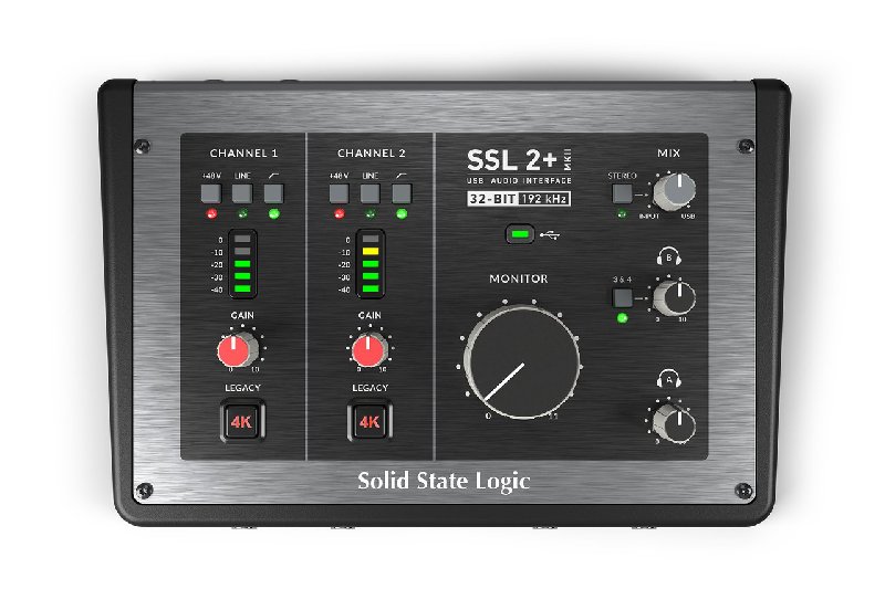 SSL 2+ MKII Audio Interface with 32-bit/192 kHz Conversion