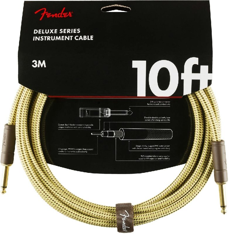 Fender Deluxe Series Instrument Cable Straight/Straight 10ft Tweed