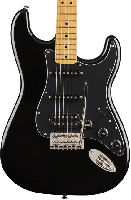 Squier Classic Vibe 70s Stratocaster HSS Electric Guitar with Maple Fingerboard in Black