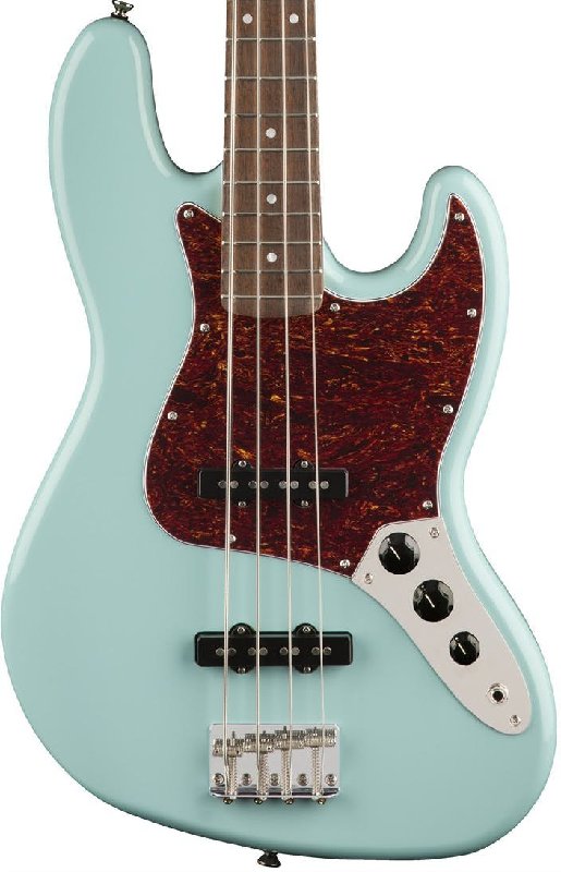Squier Classic Vibe 60s Jazz Bass Guitar with Laurel Fingerboard in Daphne Blue