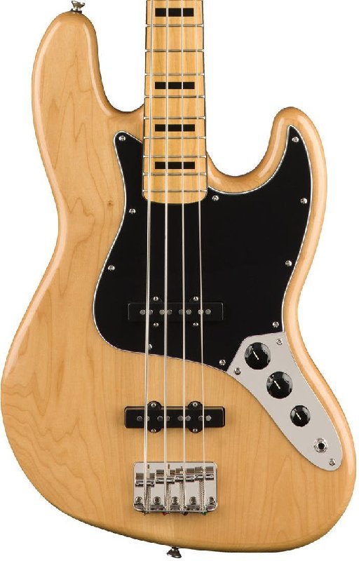 Squier Classic Vibe 70s Jazz Bass Guitar with Maple Fingerboard in Natural