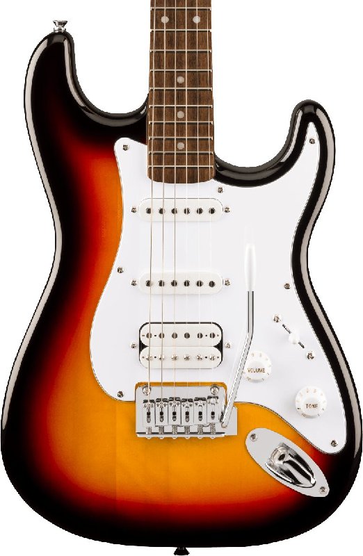 Squier Affinity Series Stratocaster Junior HSS Electric Guitar in 3-Color Sunburst with Laurel Fingerboard