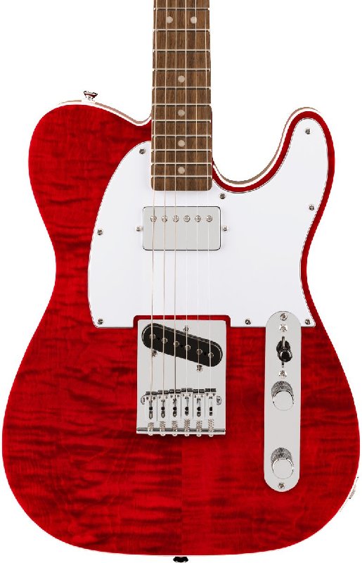 Squier Affinity Series Telecaster FMT SH Electric Guitar in Crimson Red Transparent