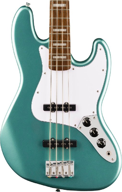 Squier Affinity Series Active Jazz Bass Guitar in Mystic Sea Foam Green