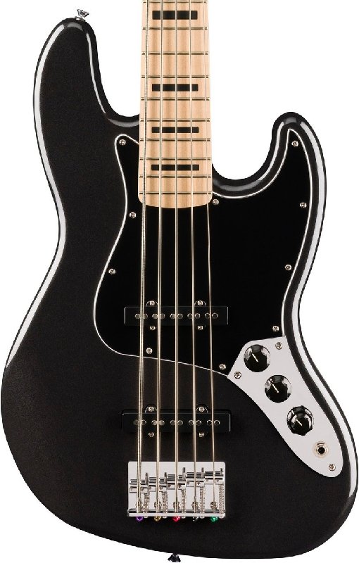 Squier Affinity Series Active Jazz Bass V in Black Metallic