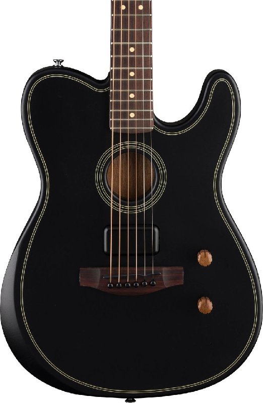 Fender Acoustasonic Standard Telecaster Electric-Acoustic Guitar in Black
