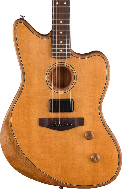 Fender Acoustasonic Standard Jazzmaster Guitar in Aged Natural