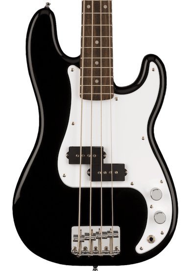 Squier Mini Precision Bass Guitar in Black with Short-Scale Neck