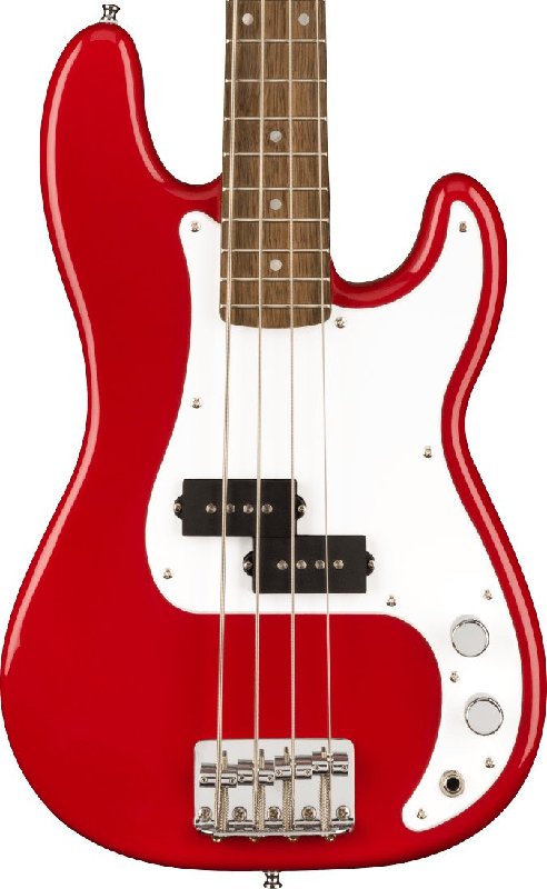 Squier Mini Precision Bass Guitar in Dakota Red with Poplar Body