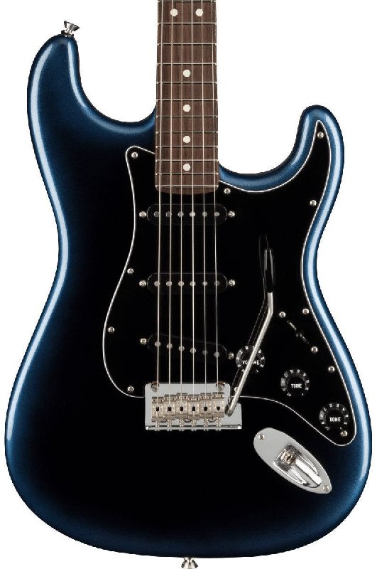 Fender American Professional II Stratocaster Electric Guitar in Dark Night with Rosewood Fingerboard