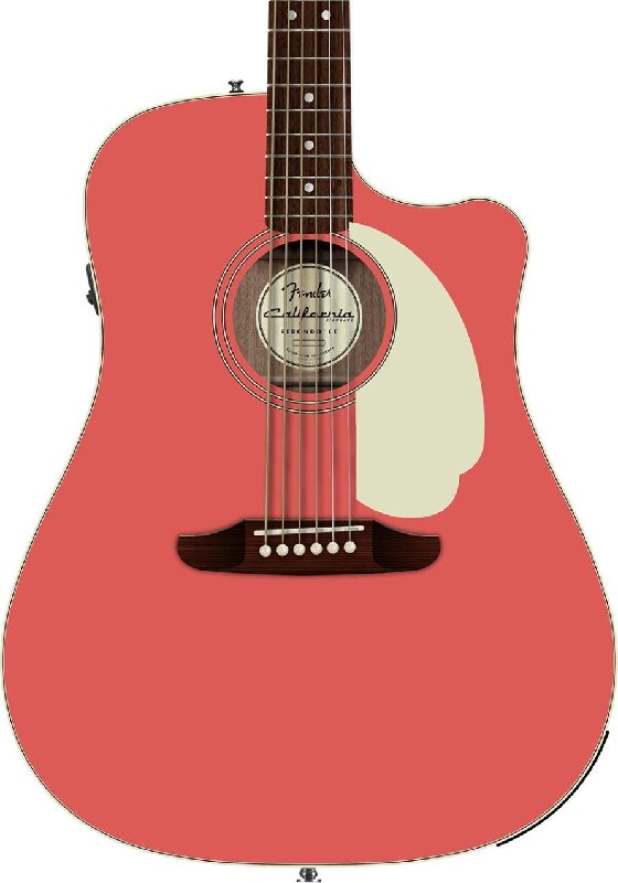 Fender California Standard Redondo CE Acoustic Guitar, Fiesta Red, Cutaway