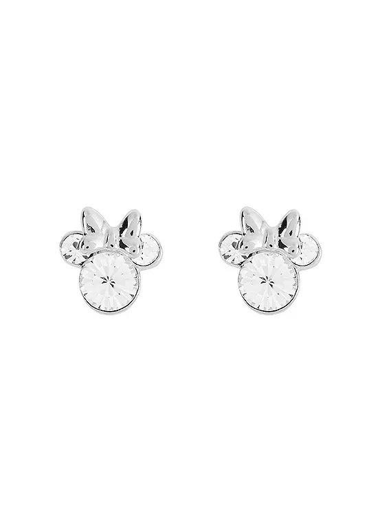 Disney Minnie Mouse Sterling Silver April Birthstone Stud Earrings