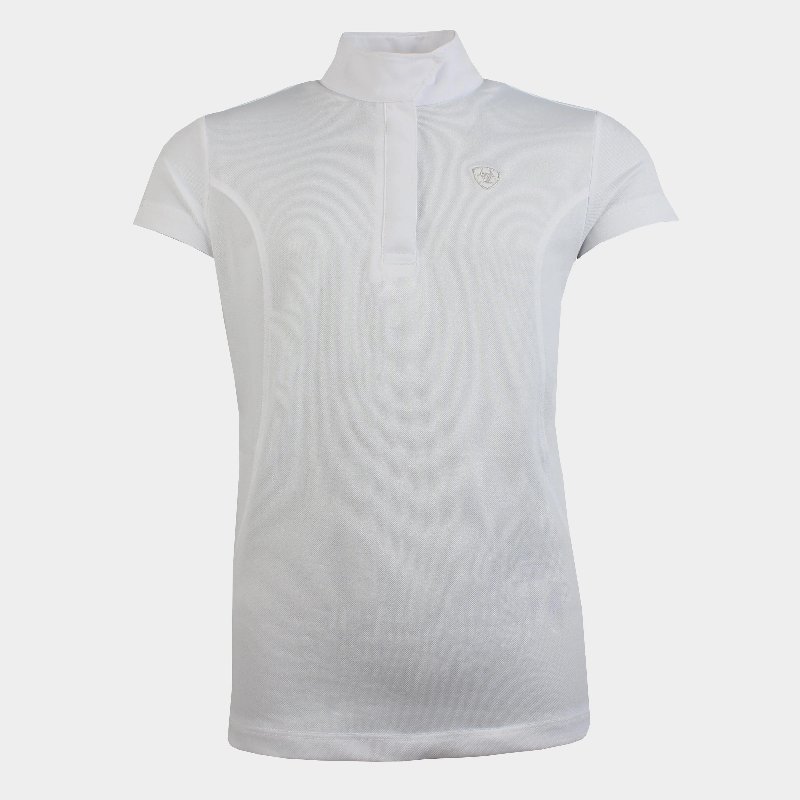 Ariat Childs Aptos Show Top in White - Moisture-Wicking Equestrian Shirt