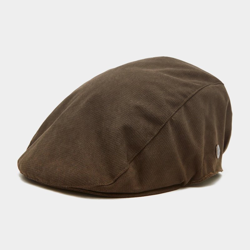Hoggs of Fife Struther Waterproof Flat Cap Dark Green