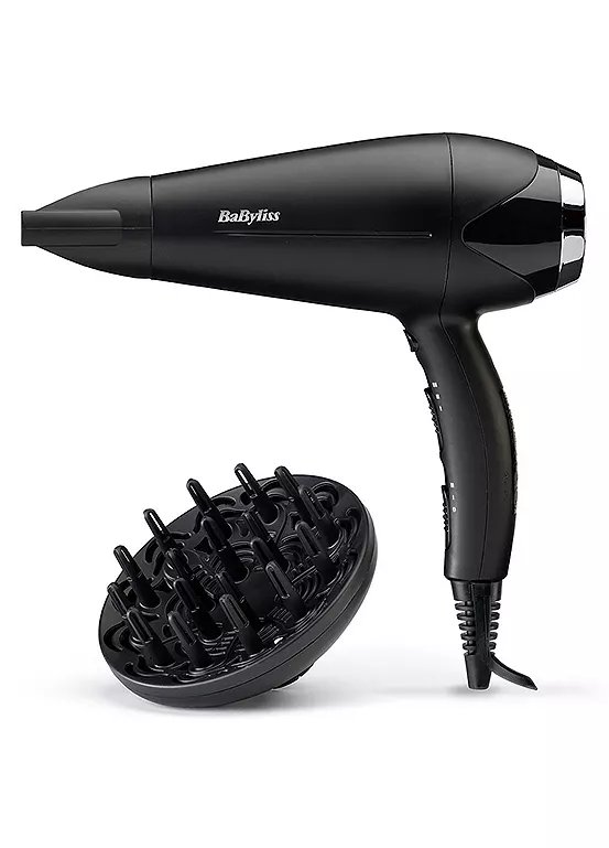 BaByliss Turbo Smooth 2200W Hair Dryer with Diffuser and Nozzle, Model 5572U