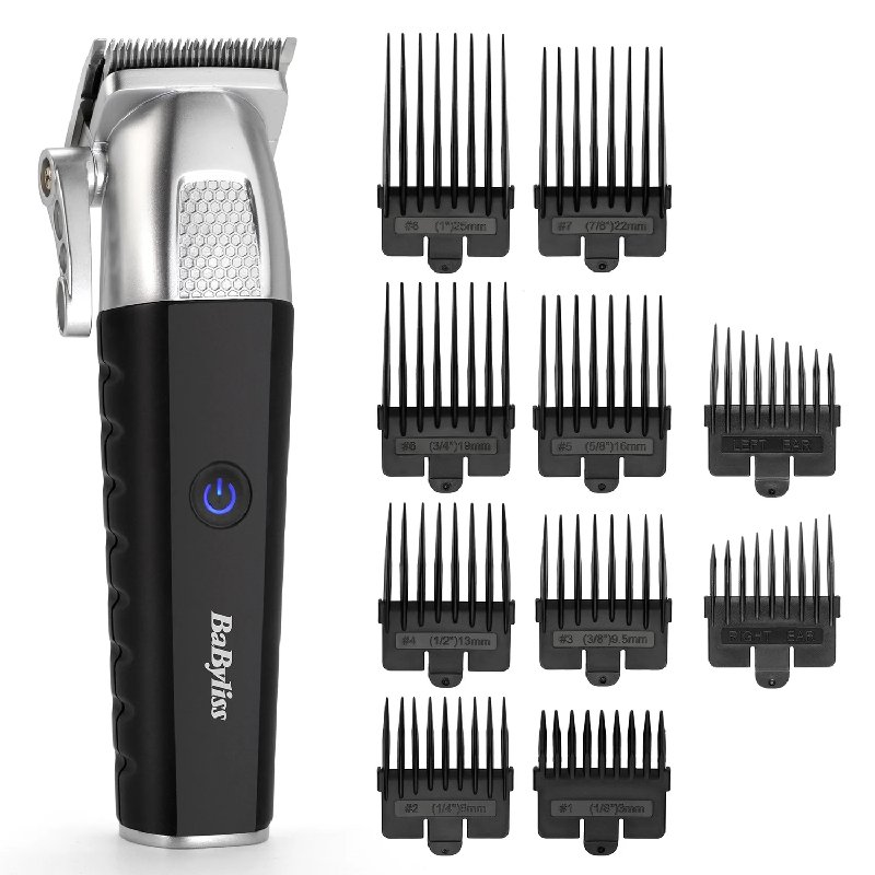 BaByliss Lithium Power Hair Clipper with 8 Comb Guides and Ear Tapers