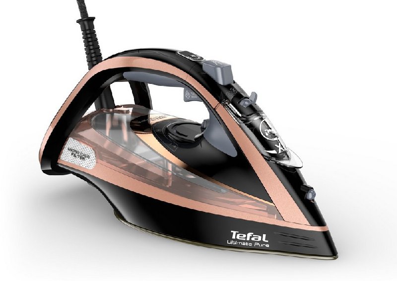 Tefal Ultimate Pure FV9845 Steam Iron - Black & Rose Gold, 3100W, 350ml Tank