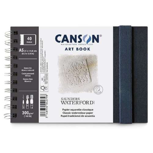 Canson Saunders Waterford Art Book, A5 Landscape, 300gsm Cold Pressed, 20 Sheets