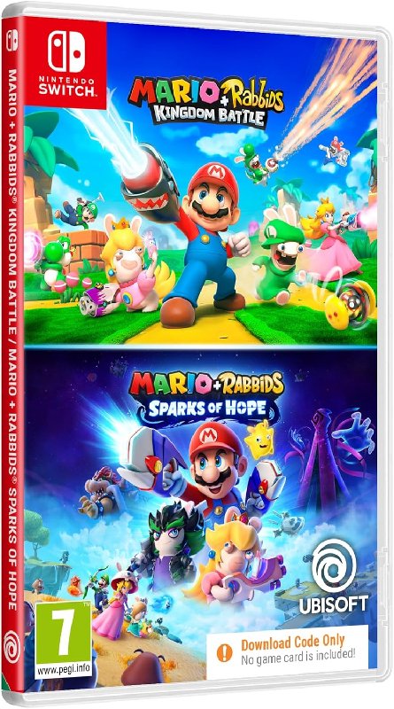 Mario + Rabbids Kingdom Battle and Sparks of Hope Double Pack Code in a Box for Nintendo Switch