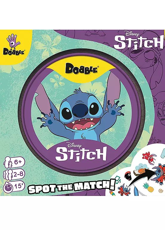 Asmodee Dobble Lilo & Stitch Card Game with 55 Round Cards in Tin
