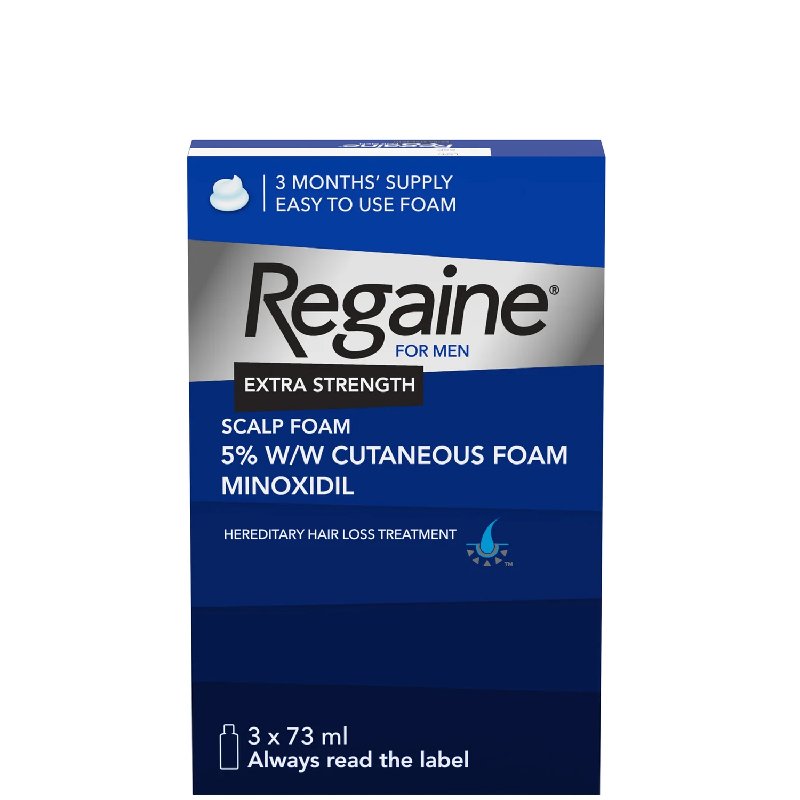 Regaine Men's Extra Strength Hair Regrowth Foam Treatment 3 x 73ml