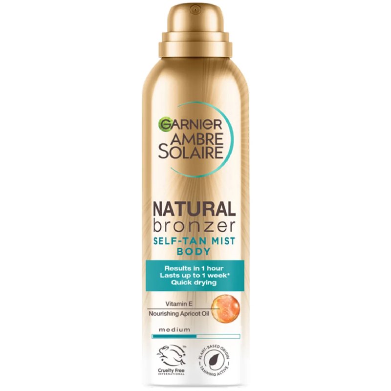 Garnier Ambre Solaire Natural Bronzer Quick Drying Self Tan Mist Medium 150ml
