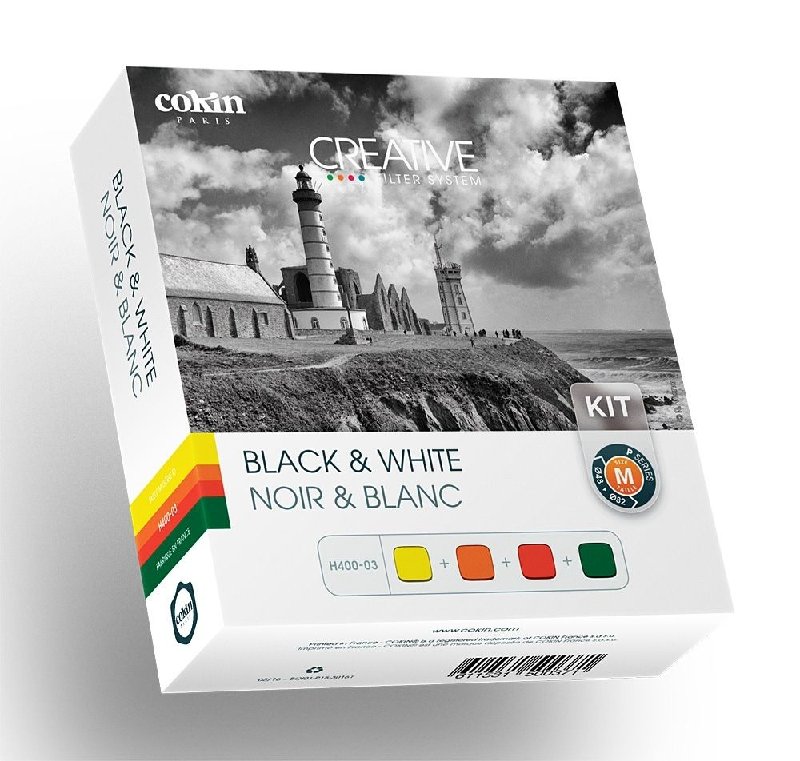 Cokin P Series Black and White Filter Kit (H400-03) with Yellow, Orange, Red, and Green Filters