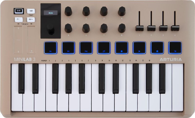 Arturia Minilab 3 MIDI Keyboard Controller in Champagne