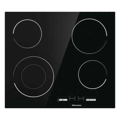 Hisense E6432C 60cm 4-Zone Ceramic Hob with Double Ring Zone in Black