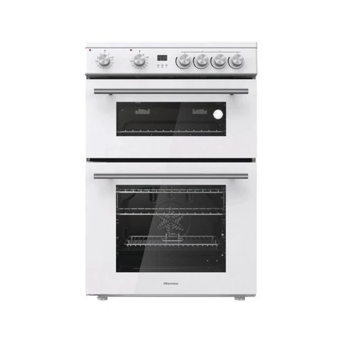 Hisense HDE3211BWUK White 60cm Ceramic Electric Cooker with Double Oven