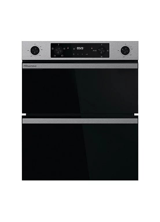 Hisense Hi6 BUD714221AX Built Under Double Oven in Stainless Steel with 54L/38L Capacity