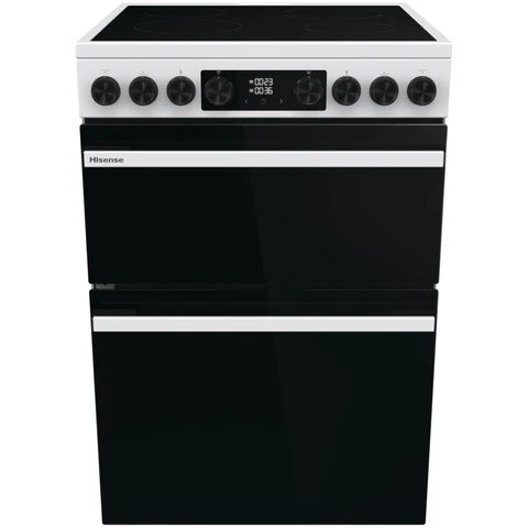 Hisense HDCEC6C20W White Electric Cooker with Double Oven and Ceramic Hob