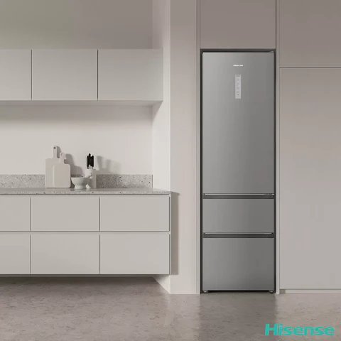 Hisense RM469N4ACDUK Stainless Steel Fridge Freezer, 368L Total Capacity, D Rated