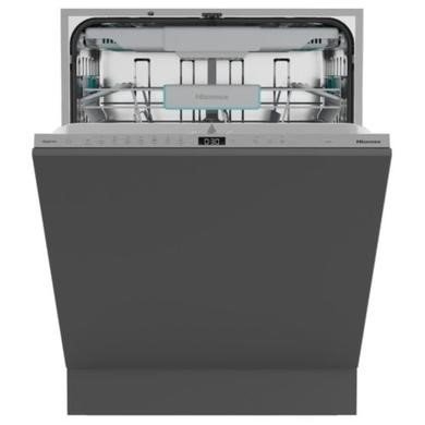 Hisense Hi6 HV16AUK Integrated Dishwasher with Auto Dry, 16 Place Settings, Silver Control Panel
