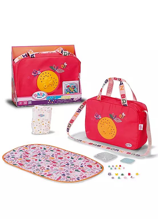 BABY Born Doll Changing Bag with Changing Mat, Nappy and Decorative Pins