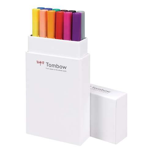Tombow ABT Dual Brush Pen Set, Primary Colours 12-Pack