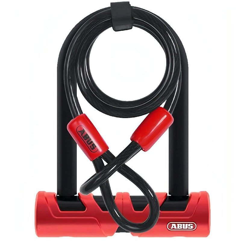 Abus Ultimate Mini 420/140 D-Lock With Cable in Red