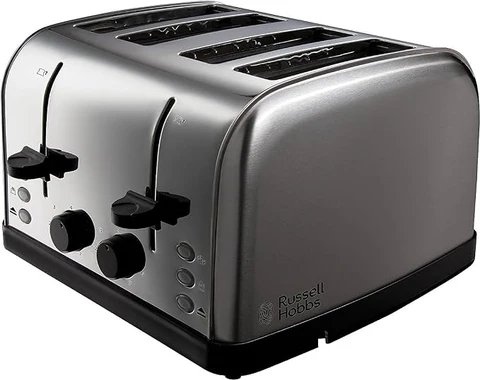Russell Hobbs 18790 Worcester 4 Slice Toaster in Stainless Steel with Wide Slots