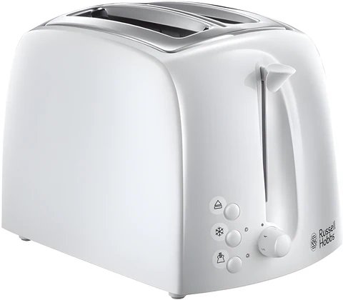 Russell Hobbs Textures 2 Slice Plastic Toaster - White
