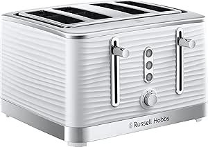 Russell Hobbs Inspire 24380 White 4-Slice Toaster with Extra Wide Slots