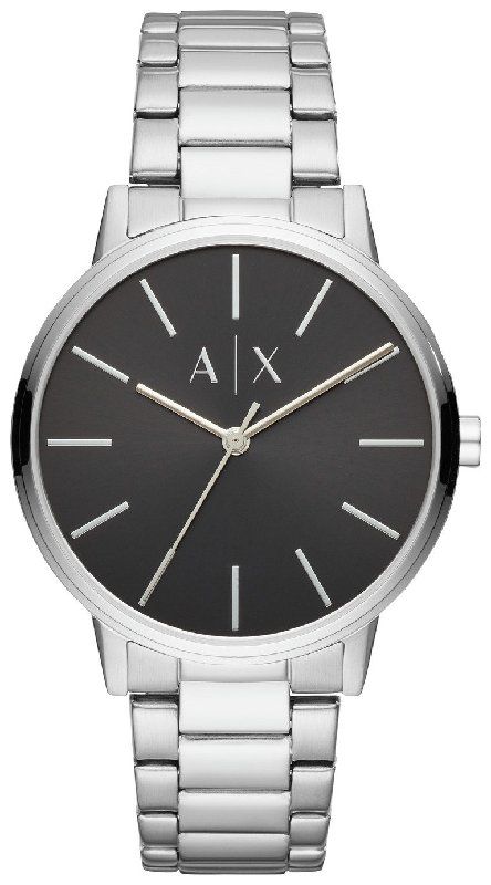 Armani Exchange AX2700 Stainless Steel Silver Bracelet Watch, 42mm Black Dial