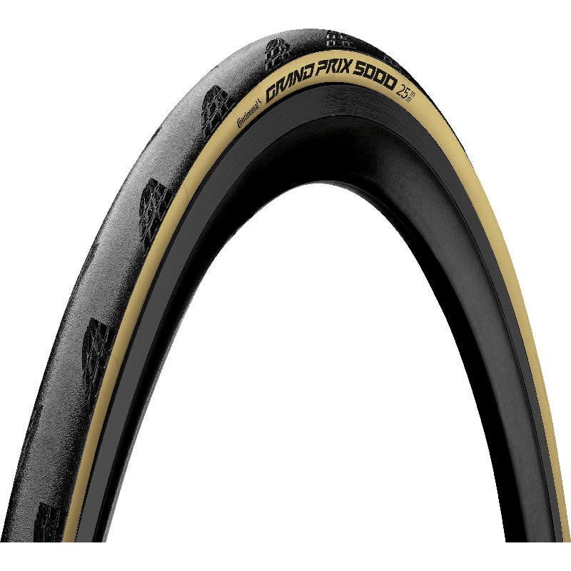 Continental Grand Prix 5000 All-Season 700x25c TLR Foldable Road Tyre - Black / Cream