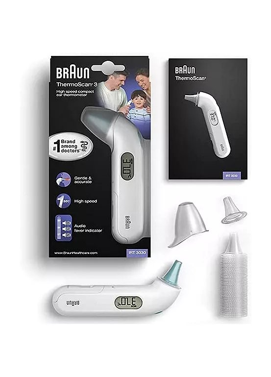 Braun ThermoScan 3 IRT3030EE Ear Thermometer with 21 Hygiene Caps