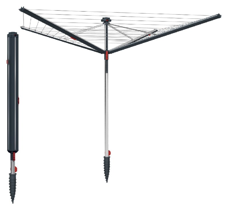 Vileda Sun-Rise 50m Outdoor Rotary Clothes Airer with Retractable Lines