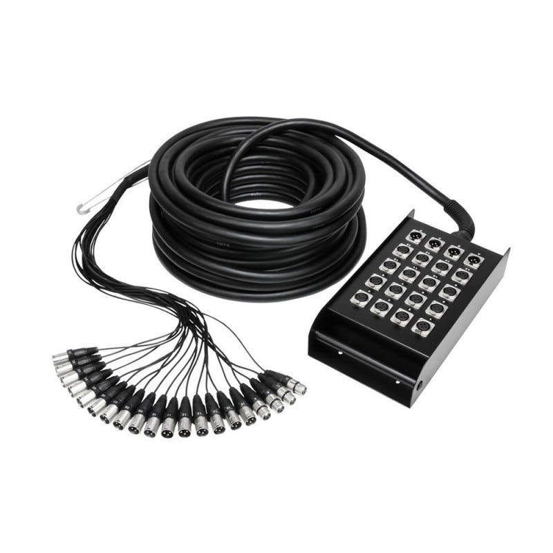 Adam Hall K20C30 16 XLR Send 4 XLR Return Multicore with Stage Box, 30m Cable