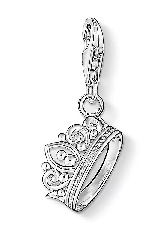 Thomas Sabo Sterling Silver Crown Charm Pendant, 1.1 cm, Model 1011-001-12