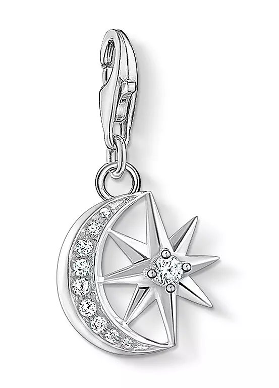 Thomas Sabo Sterling Silver Cubic Zirconia Charm Pendant Star & Moon