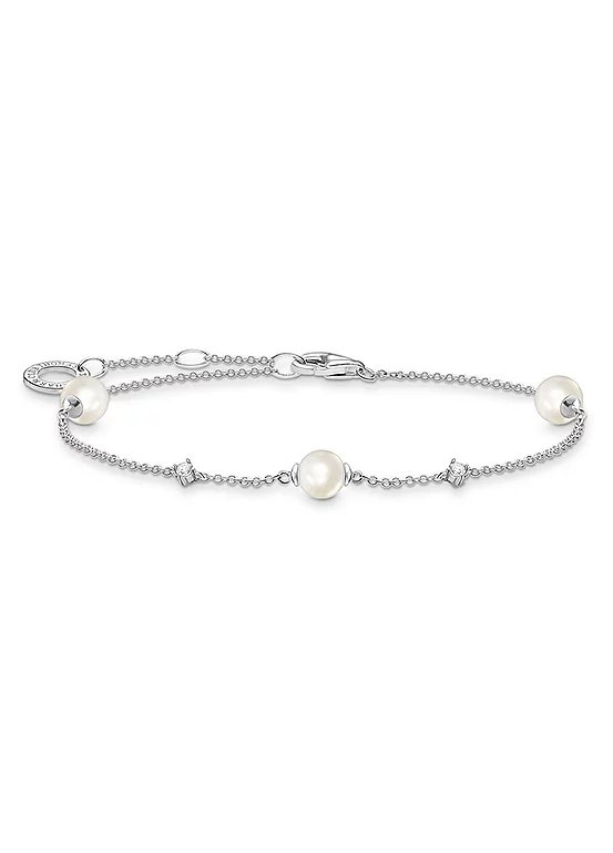 Thomas Sabo Sterling Silver Pearl & Cubic Zirconia Adjustable Bracelet