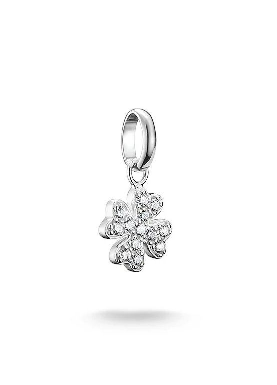 Thomas Sabo Charm Club Connect Sterling Silver Lucky Clover Pavé Charm, Model CC1281-051-14