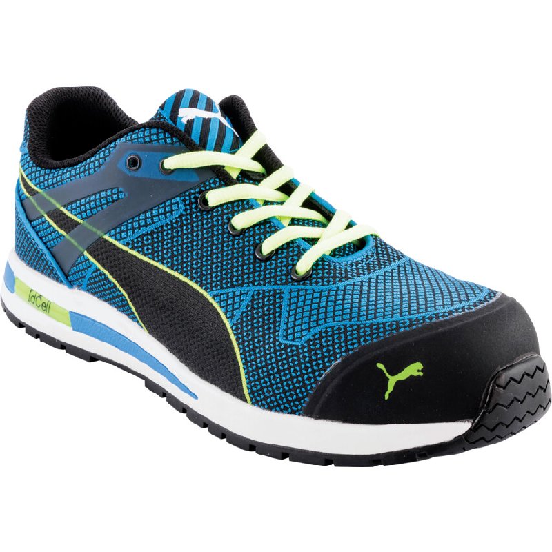 Puma Blaze Knit Low Unisex Safety Trainers, Size 6.5, Blue/Black/Yellow, S1P